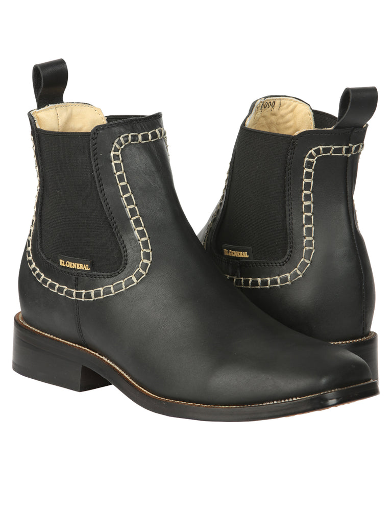 Botín Vaquero de Hombre El General Tobillo en Piel Color Negro 45420
