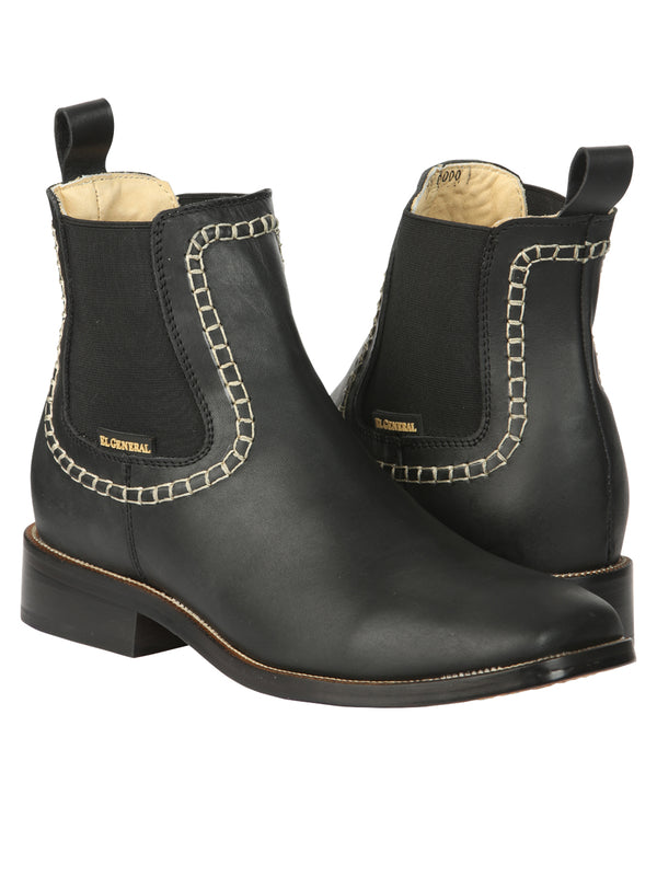 el General Caballero Piel Tobillo Botas - Negro 45420