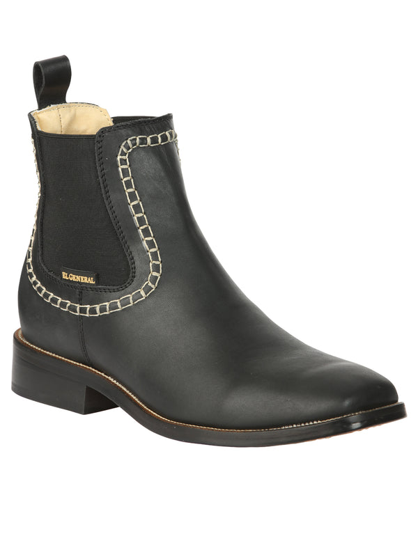 el General Caballero Piel Tobillo Botas - Negro 45420