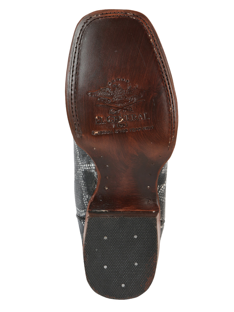 Bota Vaquera de Hombre El General Rodeo en Piel Color Gris 45432