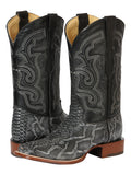 Bota Vaquera Rodeo Hombre El General Piel Bovino Grabado Pitón Gris - Modelo 45432