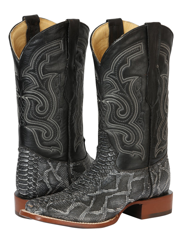 el General Caballero Pitón Imitación Rodeo Botas - Gris 45432