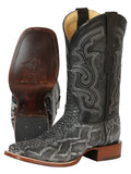 Bota Vaquera Rodeo Hombre El General Piel Bovino Grabado Pitón Gris - Modelo 45432