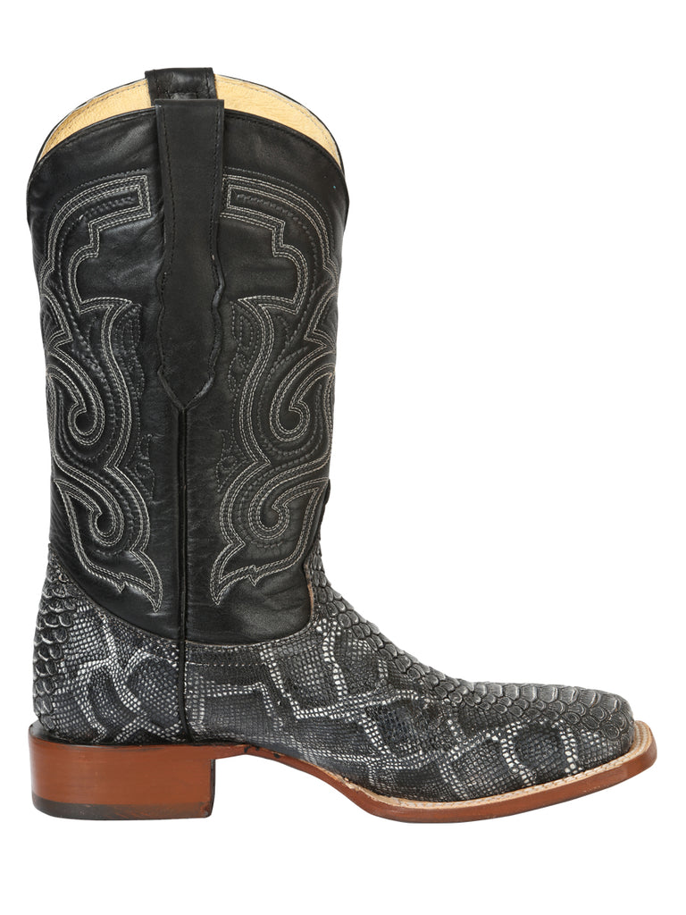 Bota Vaquera de Hombre El General Rodeo en Piel Color Gris 45432