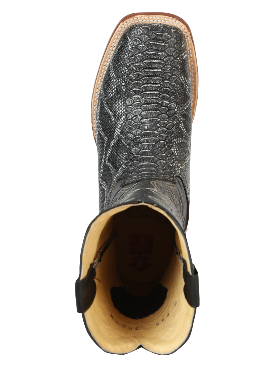 Bota Vaquera de Hombre El General Rodeo en Piel Color Gris 45432