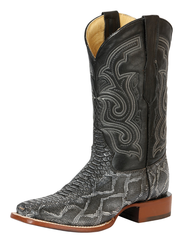 Bota Vaquera de Hombre El General Rodeo en Piel Color Gris 45432