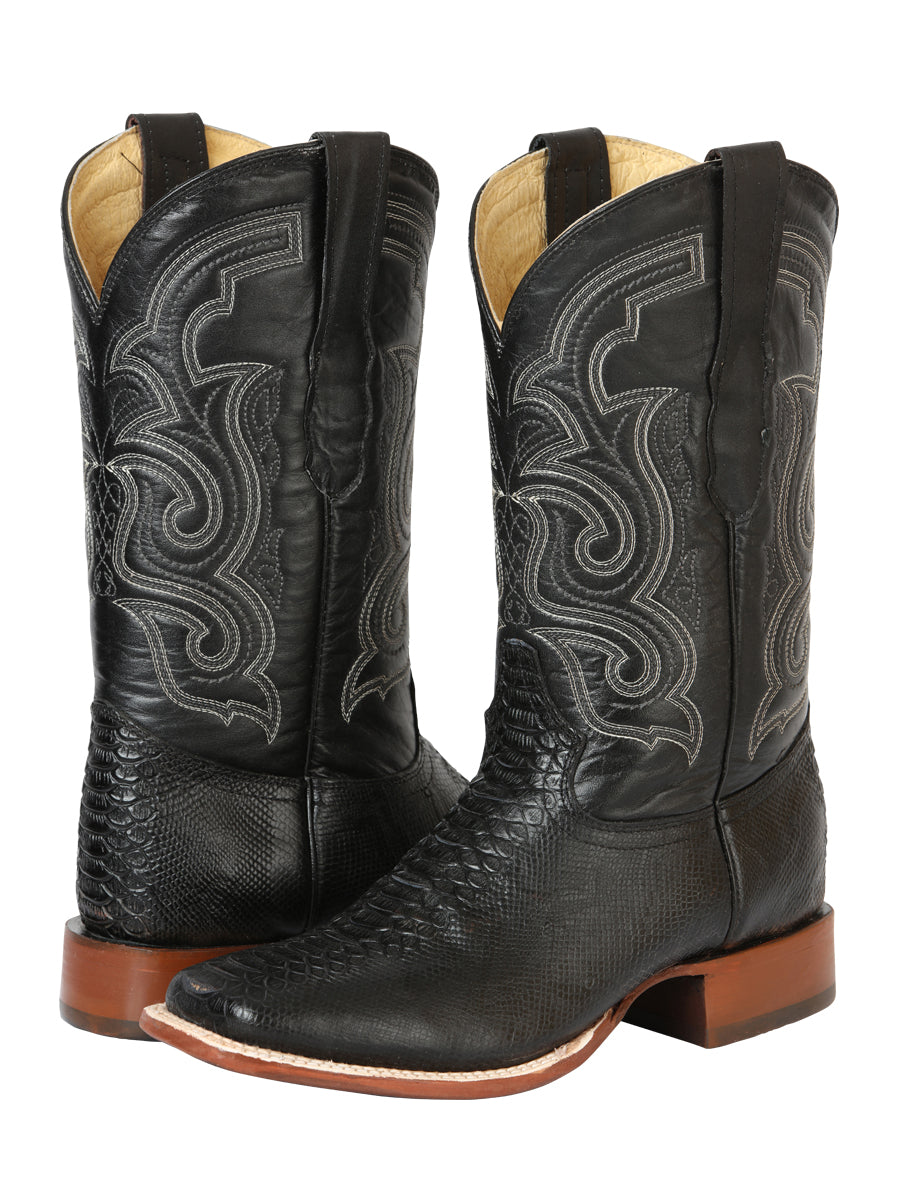 Bota Vaquera de Hombre El General Rodeo en Piel Color Negro 45433
