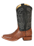 Bota Vaquera Rodeo Hombre El General Piel Bovino Grabado Pitón Cognac - Modelo 45435