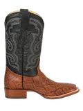 Bota Vaquera Rodeo Hombre El General Piel Bovino Grabado Pitón Cognac - Modelo 45435