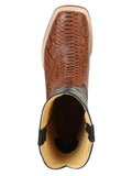 Bota Vaquera Rodeo Hombre El General Piel Bovino Grabado Pitón Cognac - Modelo 45435
