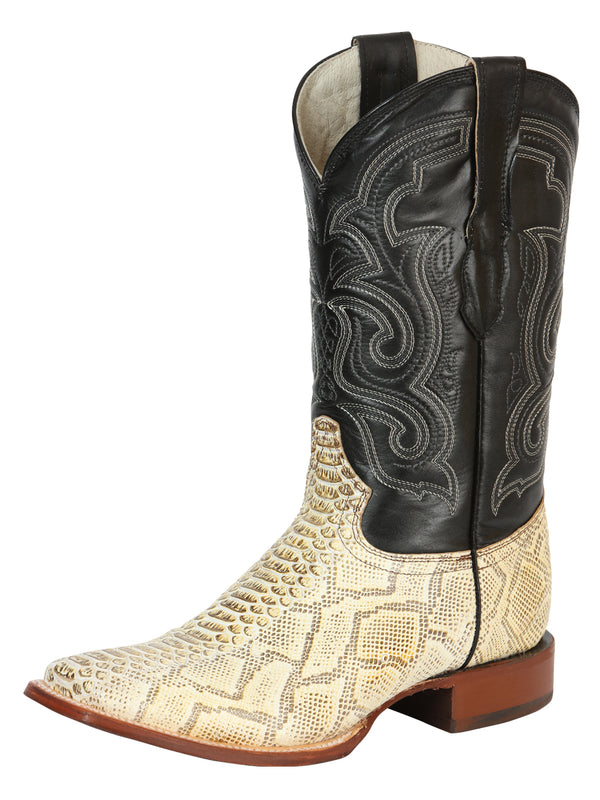 el General Caballero Pitón Imitación Rodeo Botas - Natural 45436