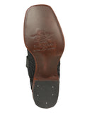 Bota Vaquera Rodeo Hombre El General Piel Bovino Petatillo Negro - Modelo 45438