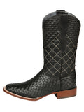 Bota Vaquera Rodeo Hombre El General Piel Bovino Petatillo Negro - Modelo 45438
