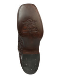 Bota Vaquera Rodeo Hombre El General Piel Bovino Petatillo Café - Modelo 45440