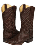 Bota Vaquera Rodeo Hombre El General Piel Bovino Petatillo Café - Modelo 45440