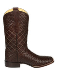Bota Vaquera Rodeo Hombre El General Piel Bovino Petatillo Café - Modelo 45440