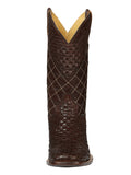 Bota Vaquera Rodeo Hombre El General Piel Bovino Petatillo Café - Modelo 45440