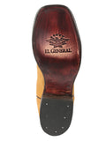 Bota Vaquera Rodeo Hombre El General Piel Crazy Bovino Papaya - Modelo 45526