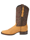 Bota Vaquera Rodeo Hombre El General Piel Crazy Bovino Papaya - Modelo 45526