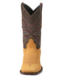 Bota Vaquera Rodeo Hombre El General Piel Crazy Bovino Papaya - Modelo 45526