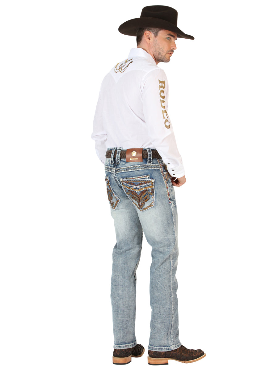 Pantalón de Mezclilla de Hombre Centenario en Mezclilla Color Azul Marino 45530