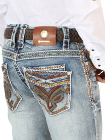 Centenario Caballero Premium Mezclilla Bota Cut Pantalón - Oscuro Azul 45530