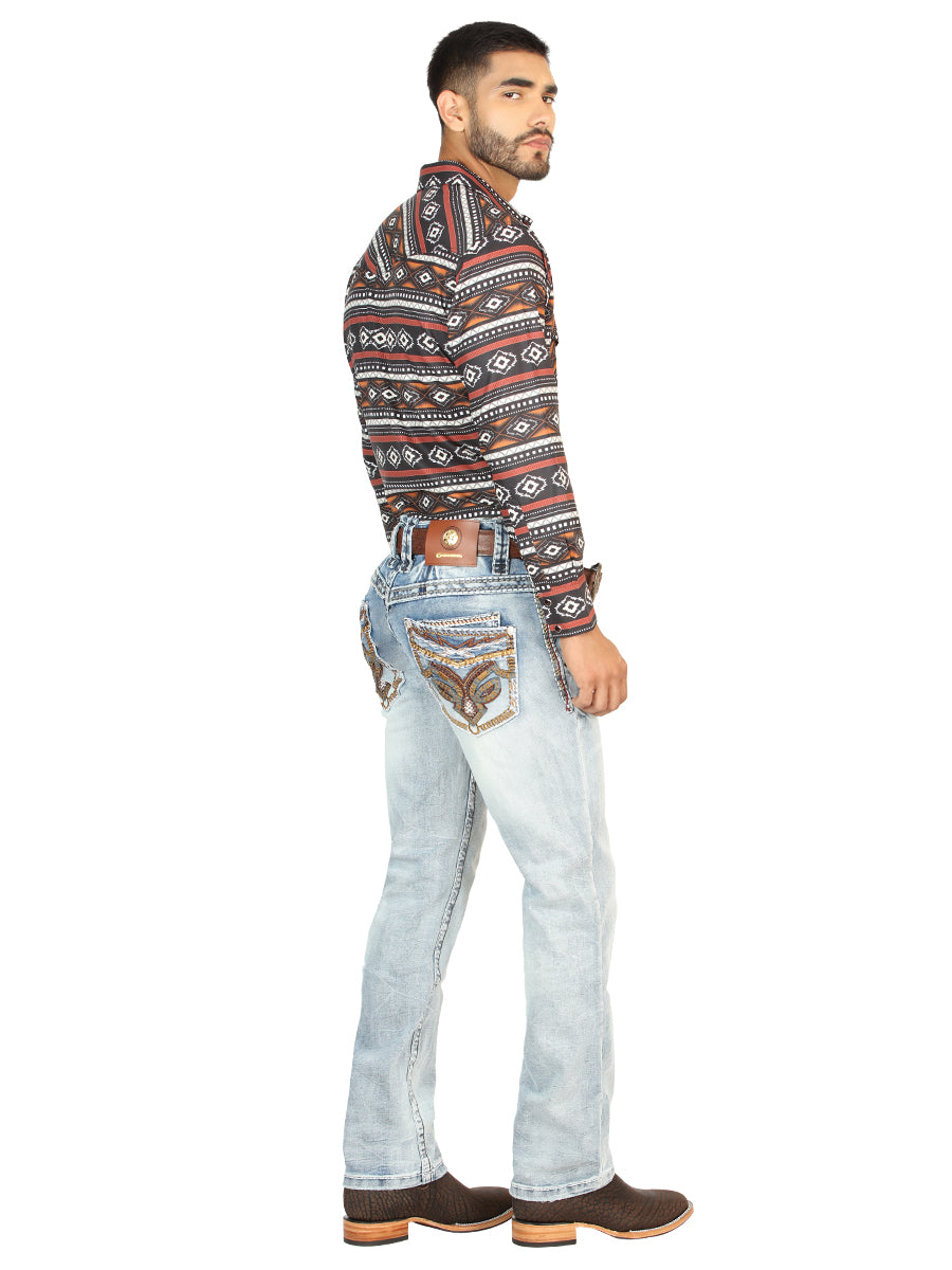 Pantalón de Mezclilla de Hombre Centenario en Mezclilla Color Azul Claro 45531