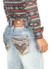 Centenario Caballero Premium Mezclilla Bota Cut Pantalón - Light Azul 45531