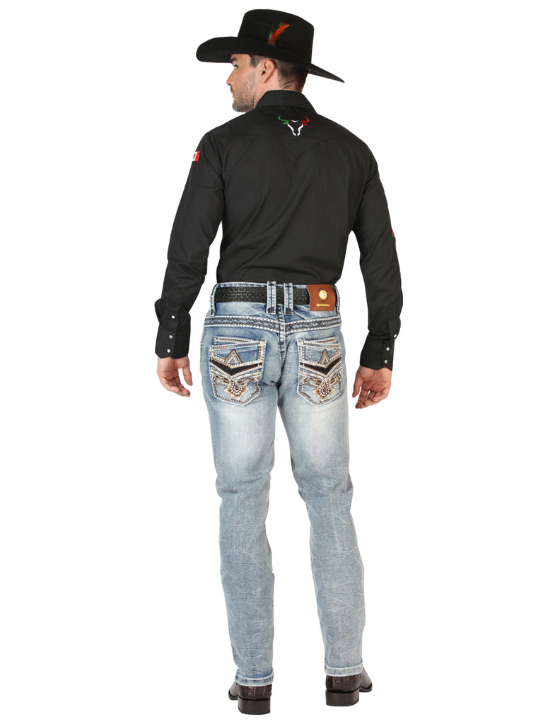 Pantalón de Mezclilla de Hombre Centenario en Mezclilla Color Azul Marino 45532