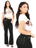 Pantalón de Mezclilla de Mujer Centenario Bootcut en Mezclilla Color Negro 45543