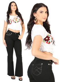 Centenario Dama Negro Bootcut Mezclilla Pantalón de Mezclilla 45543