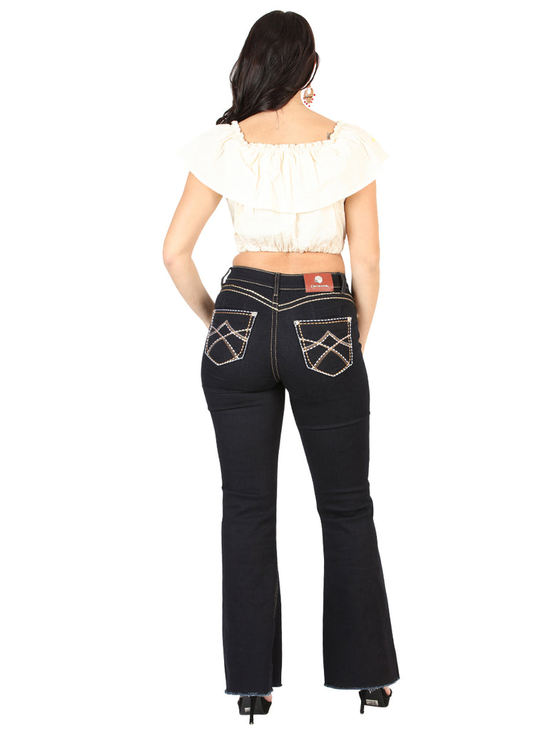 Pantalón de Mezclilla de Mujer Centenario Bootcut en Mezclilla Color Azul 45544