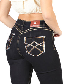 Centenario Dama Mediano Azul Bootcut Mezclilla Pantalón de Mezclilla 45544