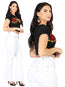 Centenario Dama Blanco Bootcut Mezclilla Pantalón de Mezclilla 45545