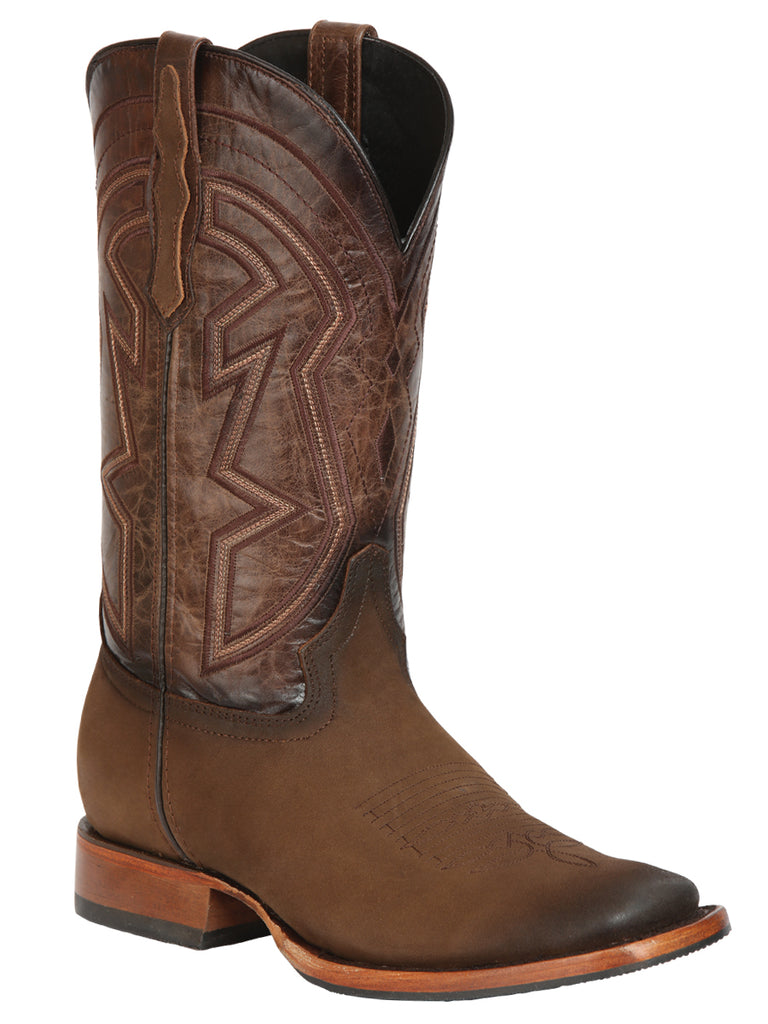Bota Vaquera de Hombre El General Rodeo en Piel Nobuck Color Camel 45568