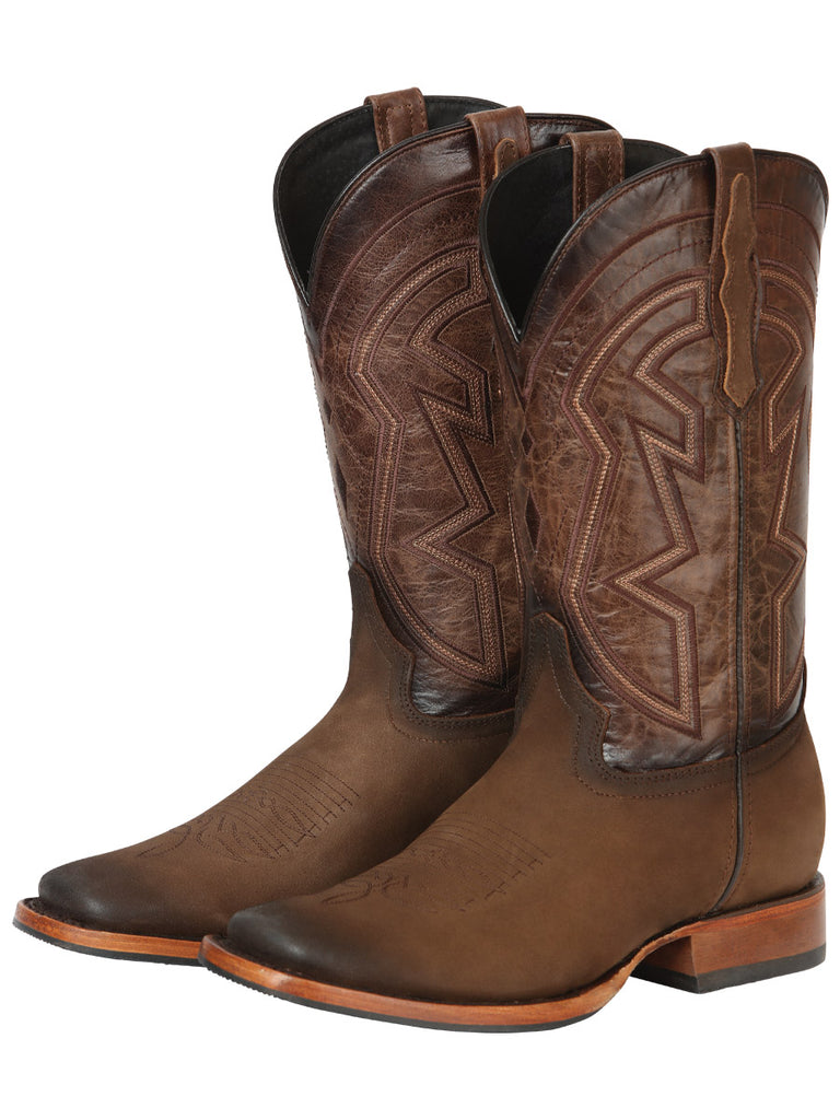 Bota Vaquera de Hombre El General Rodeo en Piel Nobuck Color Camel 45568