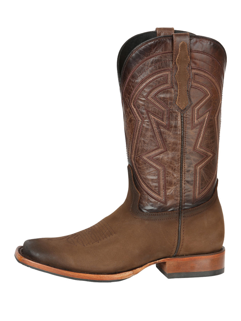 Bota Vaquera de Hombre El General Rodeo en Piel Nobuck Color Camel 45568