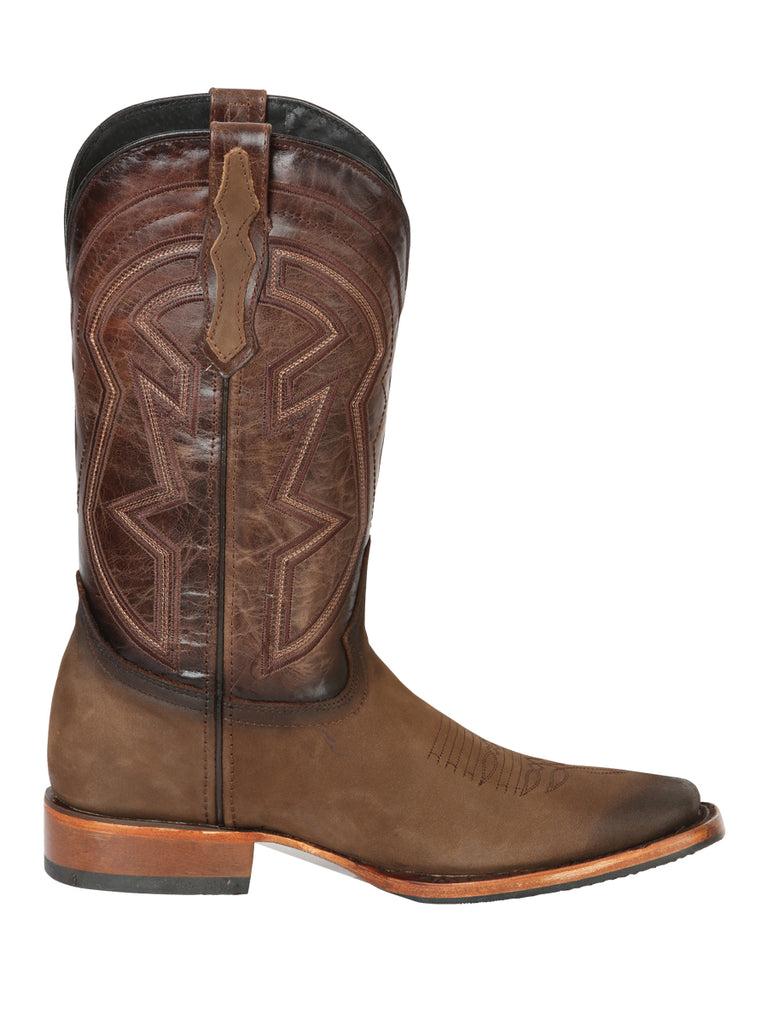 Bota Vaquera de Hombre El General Rodeo en Piel Nobuck Color Camel 45568