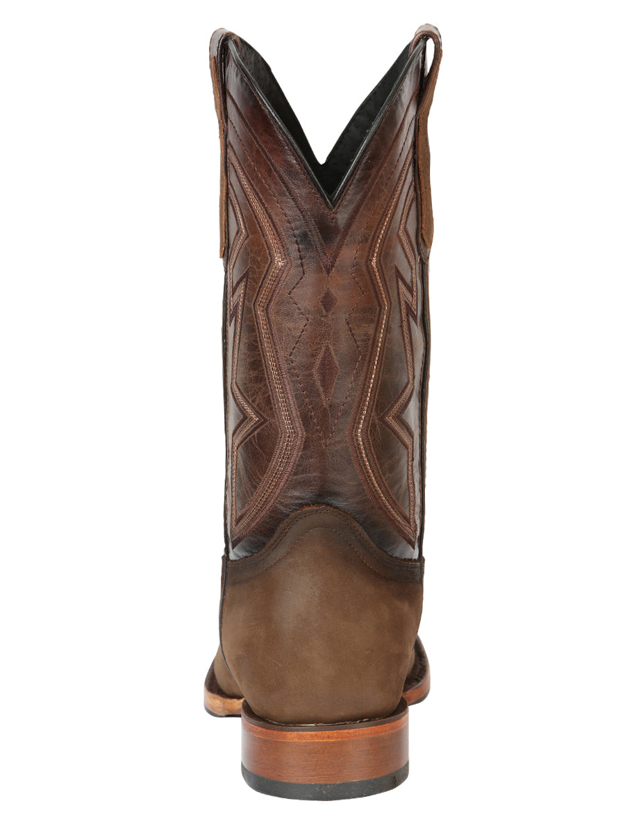 Bota Vaquera de Hombre El General Rodeo en Piel Nobuck Color Camel 45568