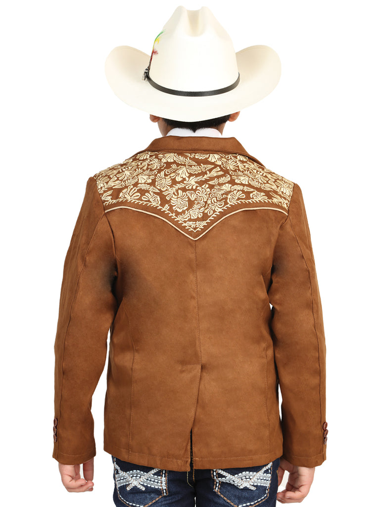 El General Niños' Gamuza Vaquero Bordado Blazer - Beige Bordada Color Beige 45658