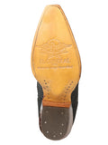Bota Vaquera Mujer El General Piel Bovino Grabado Pitón Negro - Modelo 45791