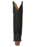 Bota Vaquera Mujer El General Piel Bovino Grabado Pitón Negro - Modelo 45791