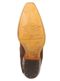Bota Vaquera Mujer El General Piel Bordada Café - Modelo 45792