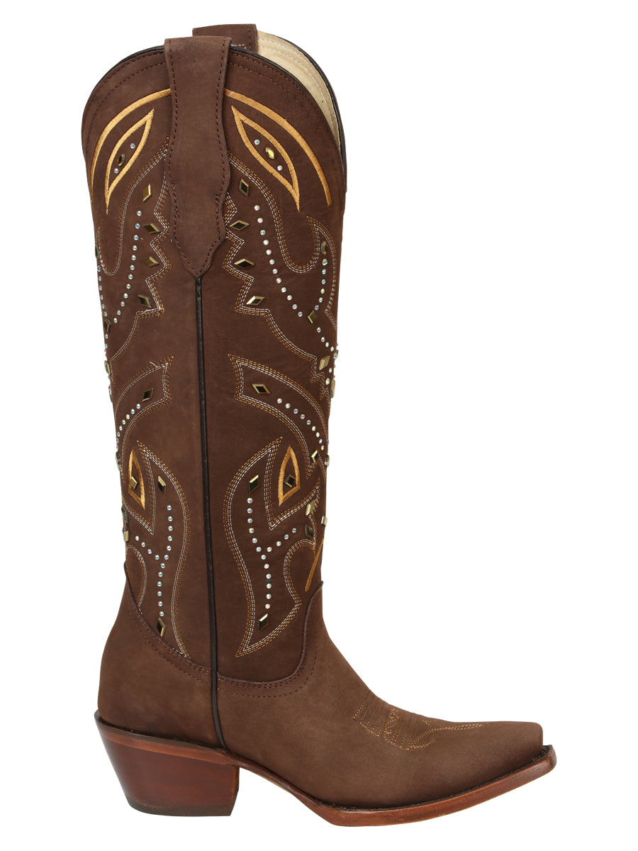 Bota Vaquera de Mujer El General Bordada Color Café 45792