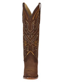 Bota Vaquera Mujer El General Piel Bordada Café - Modelo 45792