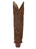 Bota Vaquera Mujer El General Piel Bordada Café - Modelo 45792