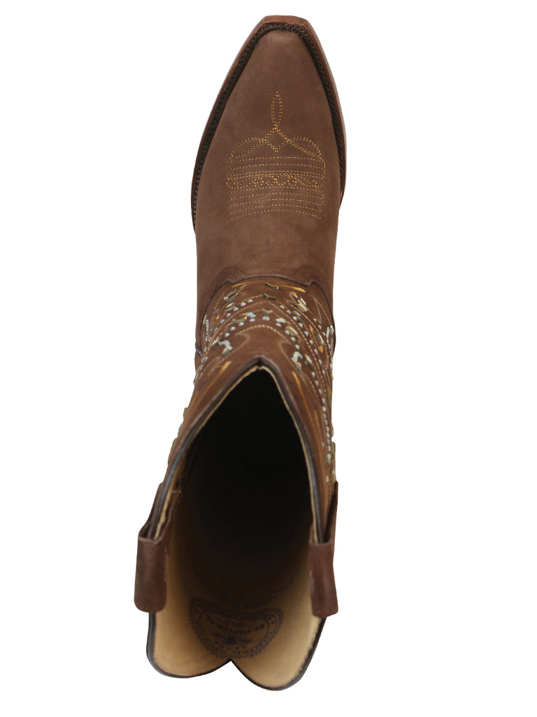 Bota Vaquera de Mujer El General Bordada Color Café 45792