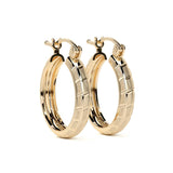 Arracada Bangle De Oro 10k Diamantado Diagonal
