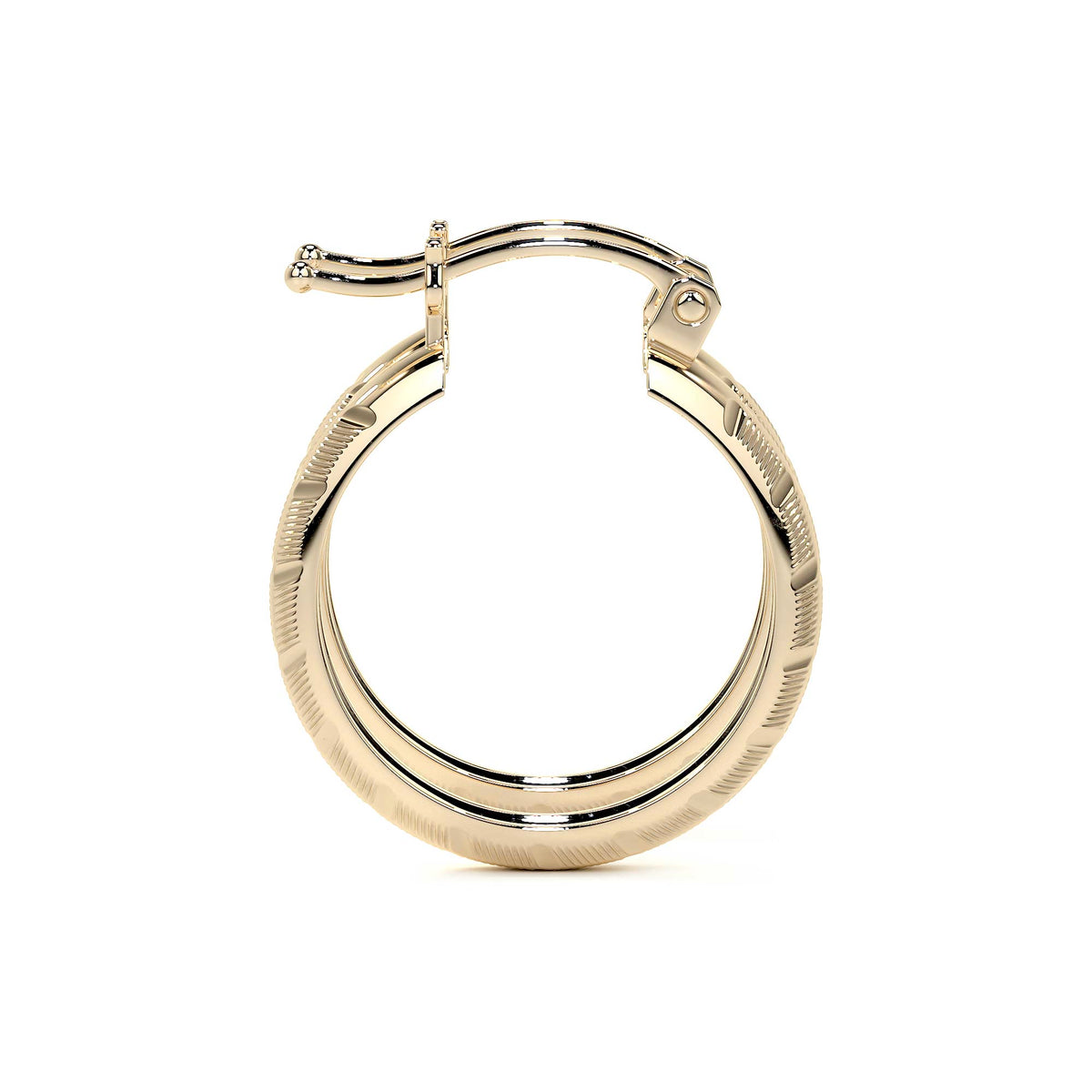 Arracada Bangle De Oro 10k Diamantado Diagonal