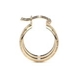 Arracada Bangle De Oro 10k Diamantado Diagonal